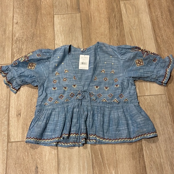 Free People Tops - Free People Tallulah Embroidered Blouse MEDIUM